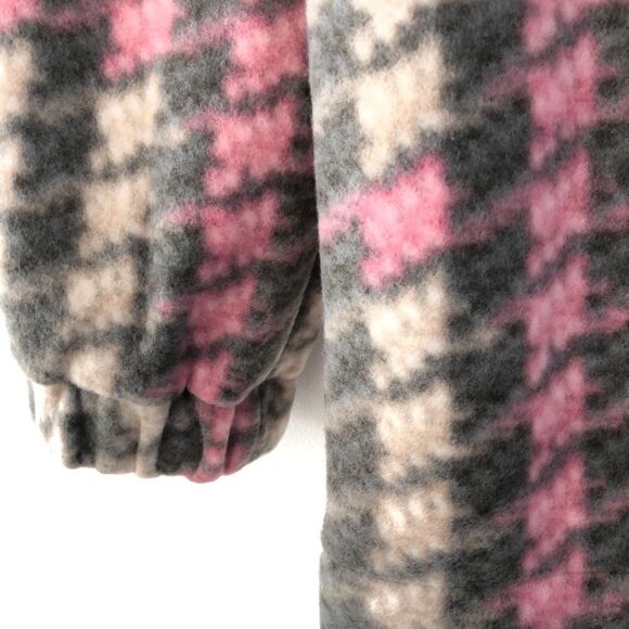 Abound Fleece Plaid Shacket Pink Grey Shirt Jacket Houndstooth NWT - Picture 8 of 8